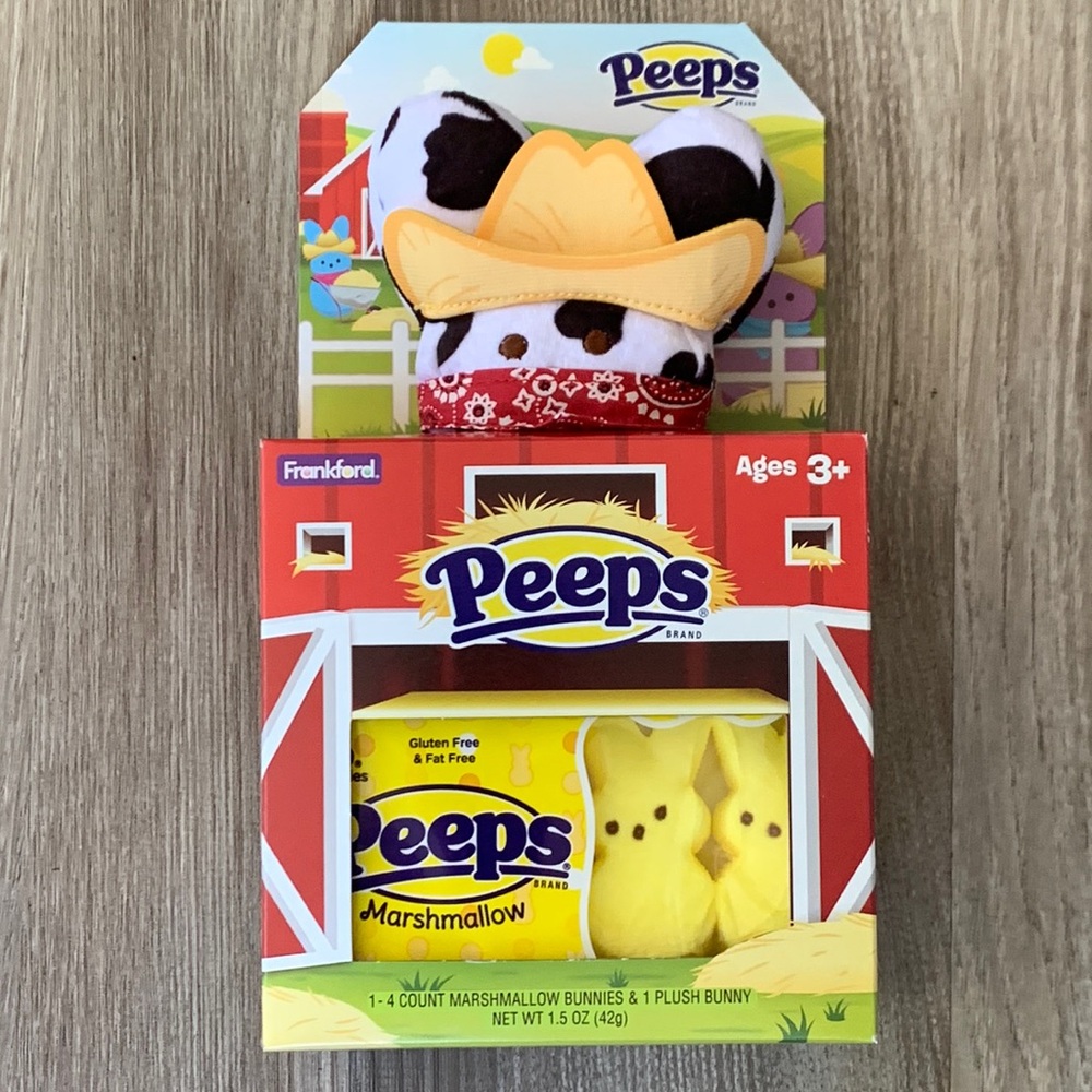 Frankford Peeps Bunny Plush Farm House Gift Set Marshmallow Rabbit Bunnies 1.5oz